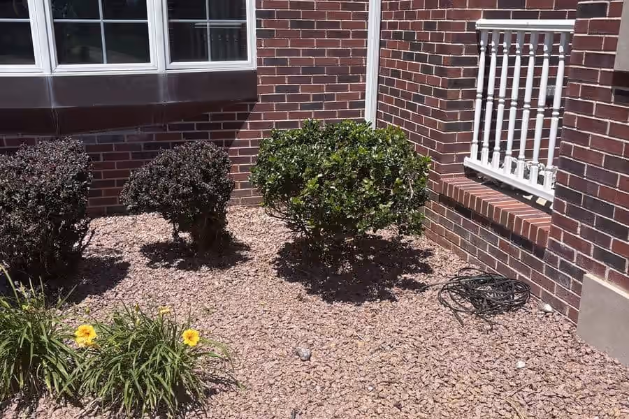 Flower bed and rock landscape refresh by All-Pro Construction